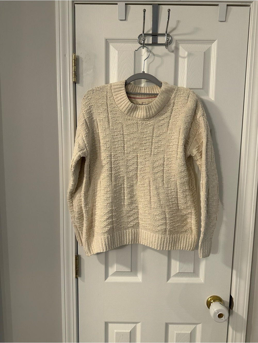 Weatherproof Cream Knit Sparkle Crewneck Sweater
